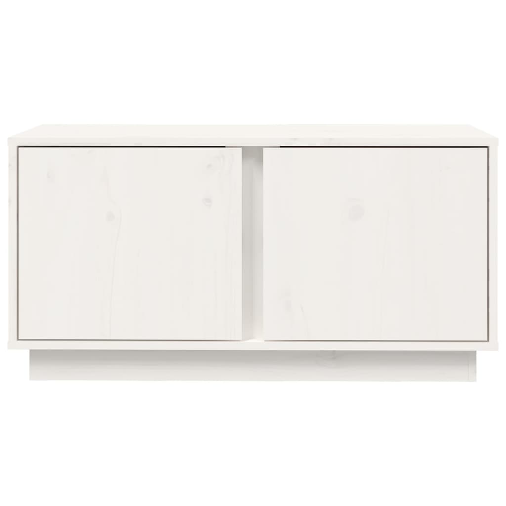 Mobile Porta TV Bianco 80x35x40,5 cm in Legno Massello di Pino