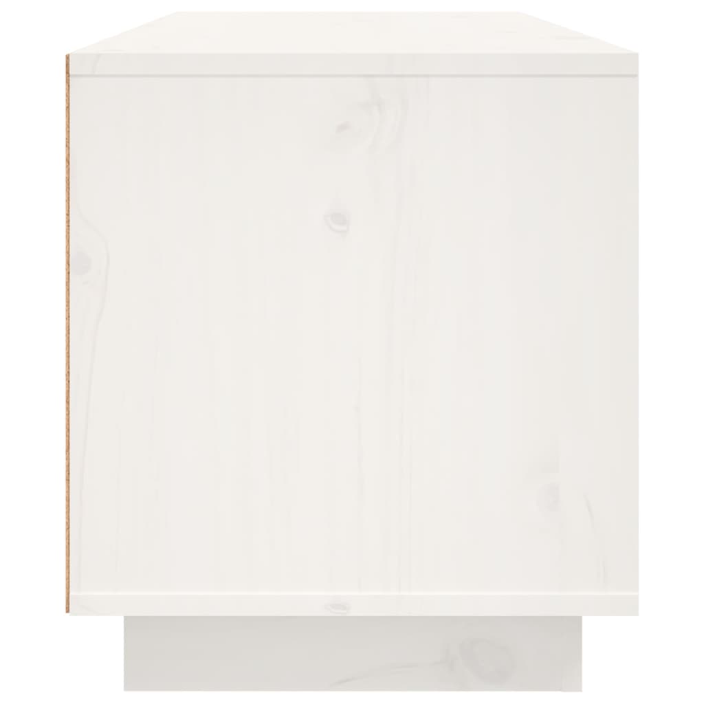 Mobile Porta TV Bianco 80x35x40,5 cm in Legno Massello di Pino