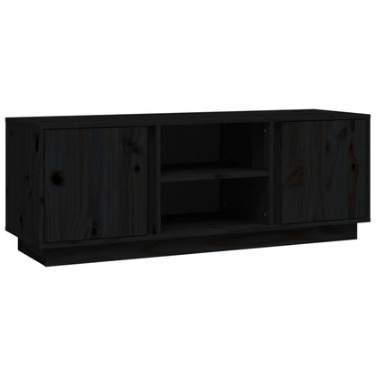 Mobile Porta TV Nera 110x35x40,5 cm in Legno Massello di Pino - homemem39
