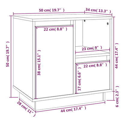 Comodino ambra 50x34x50 cm in Legno Massello di Pino