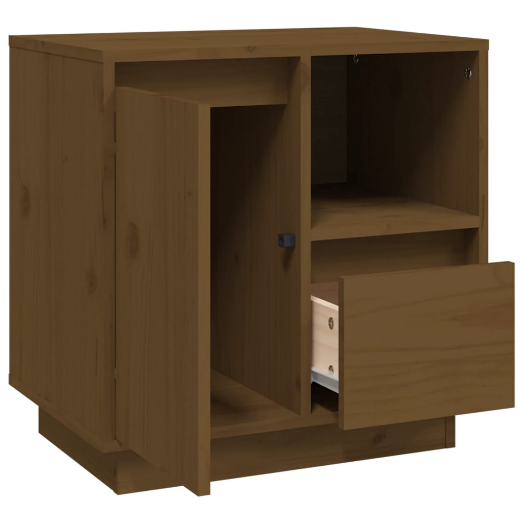 Comodini 2 pz ambra 50x34x50 cm in Legno Massello di Pino - homemem39