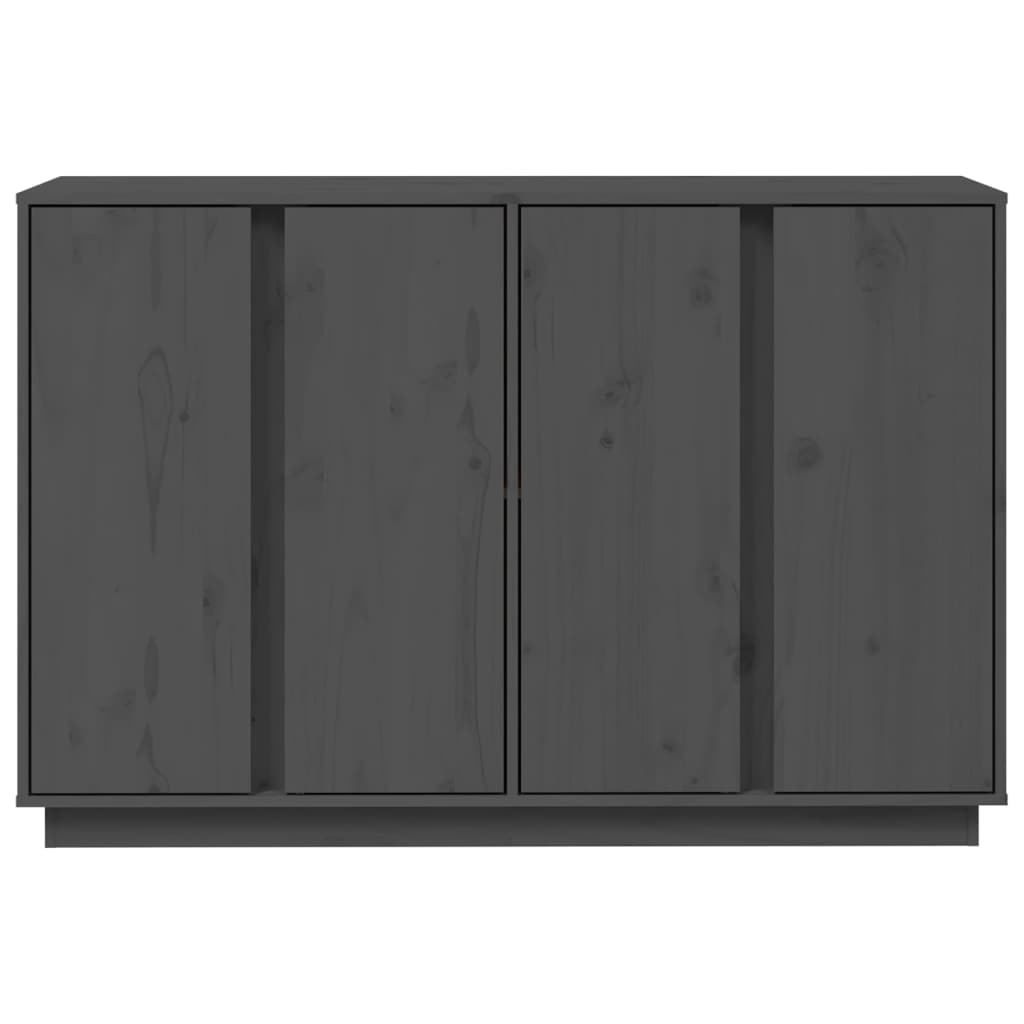Credenza Grigia 120x35x80 cm in Legno Massello di Pino - homemem39