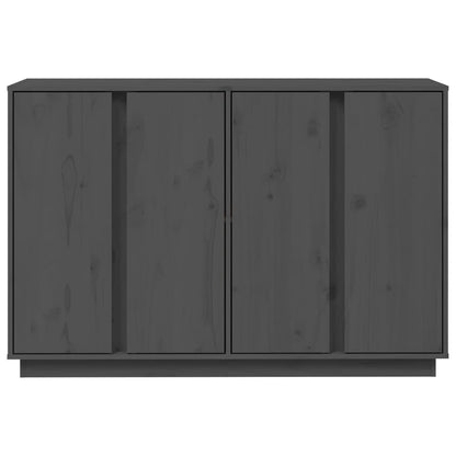 Credenza Grigia 120x35x80 cm in Legno Massello di Pino - homemem39