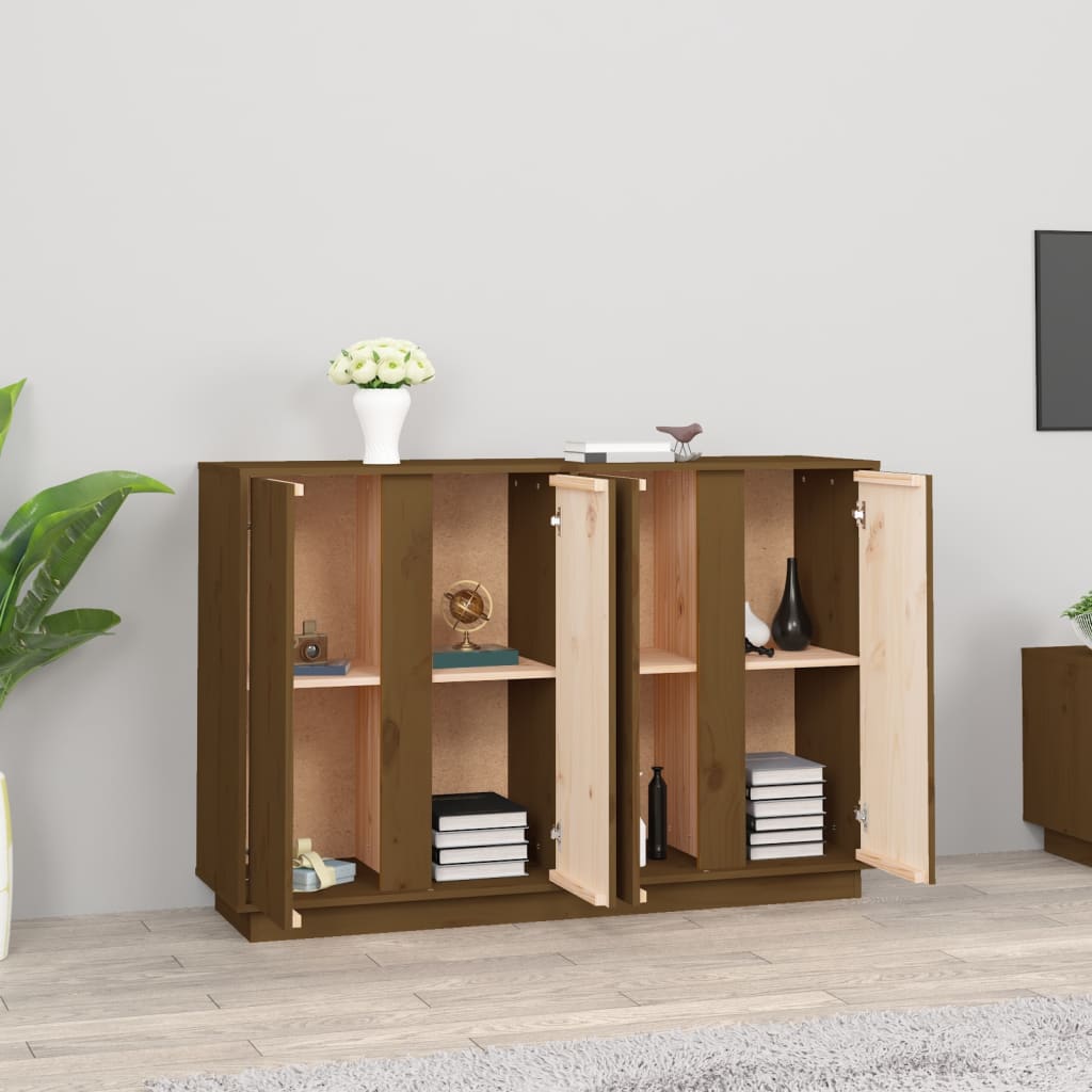 Credenza ambra 120x35x80 cm in Legno Massello di Pino - homemem39