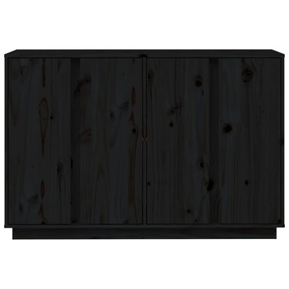 Credenza Nera 120x35x80 cm in Legno Massello di Pino - homemem39