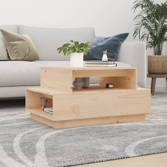 Tavolino da Salotto 80x55x40,5 cm in Legno Massello di Pino | homemem39