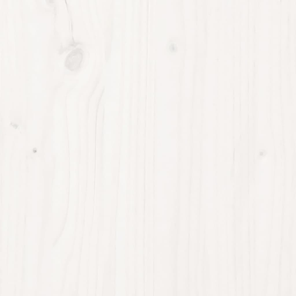 Tavolino da Salotto Bianco 80x55x40,5 cm Legno Massello di Pino | homemem39