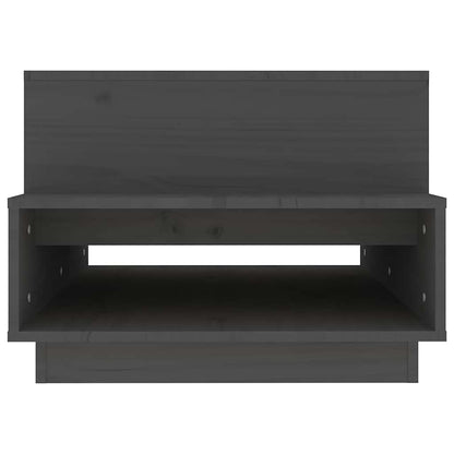 Tavolino da Salotto Grigio 80x55x40,5 cm Legno Massello di Pino