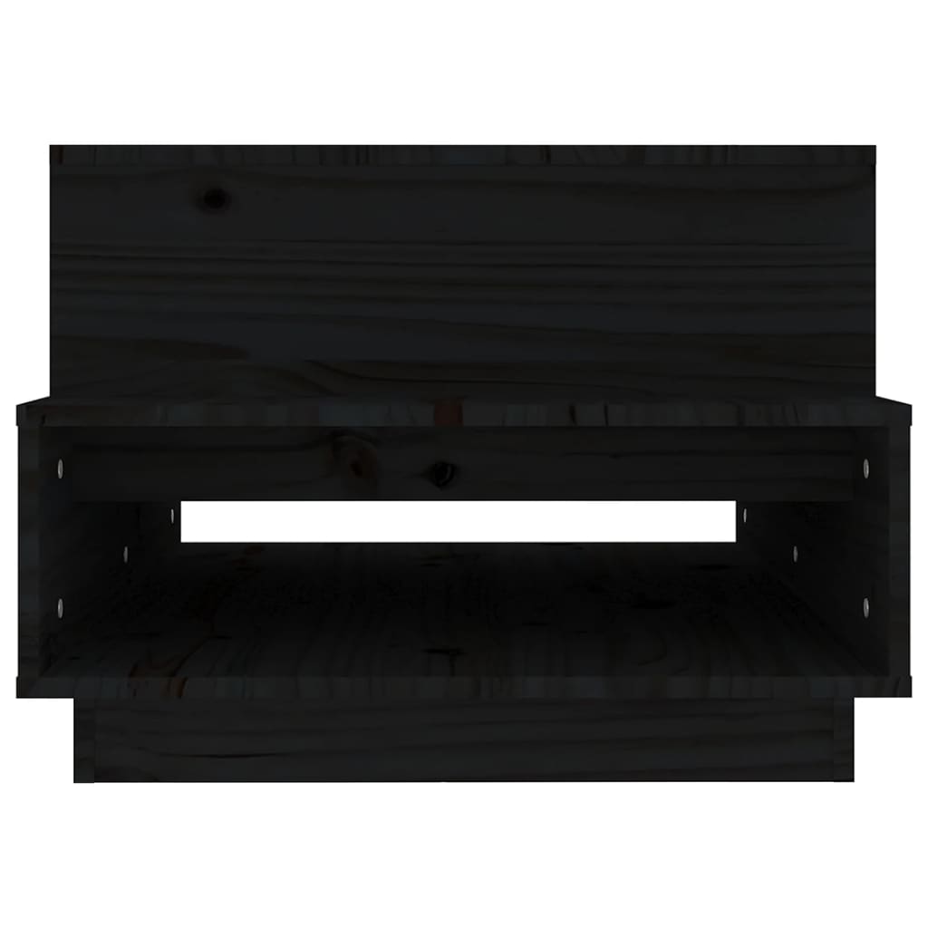 Tavolino da Salotto Nero 80x55x40,5 cm Legno Massello di Pino | homemem39