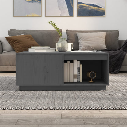 Tavolino da Salotto Grigio 100x101x40,5 cm Legno Massello Pino | homemem39