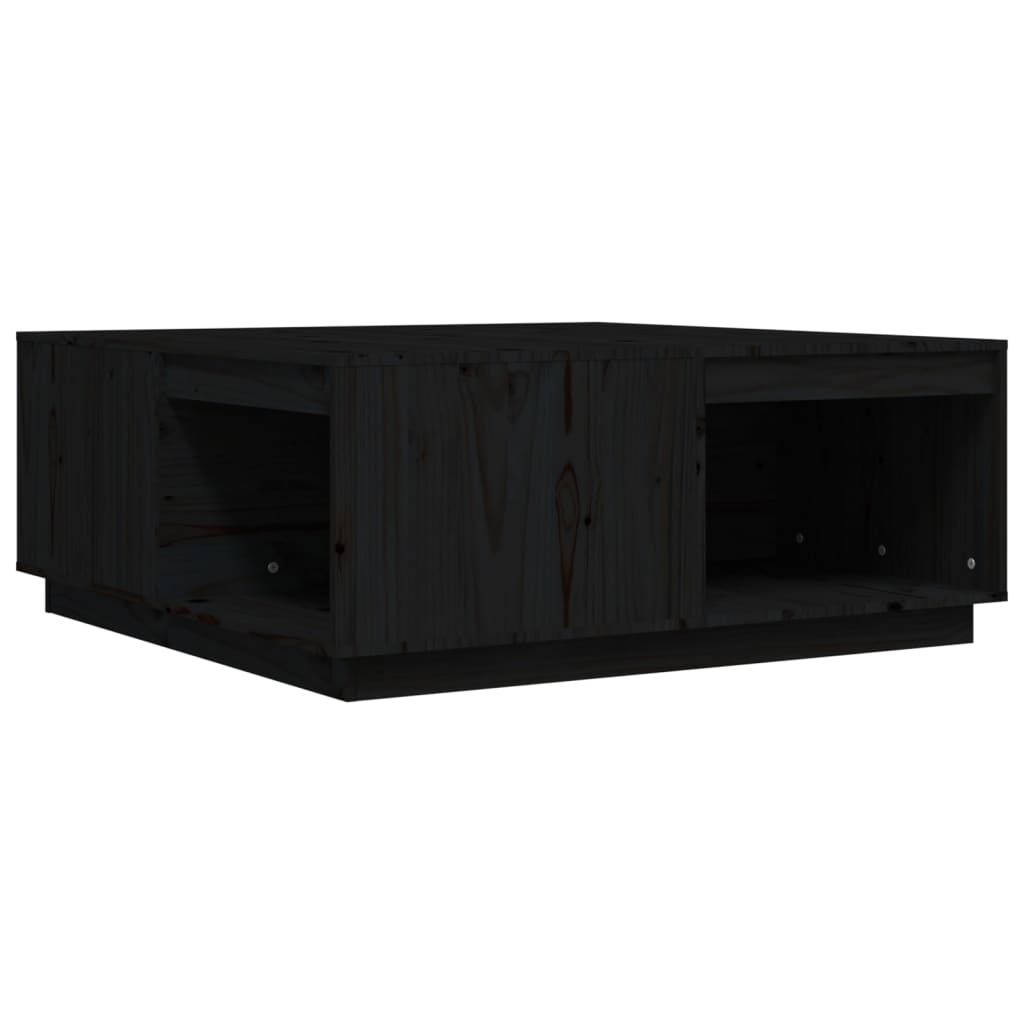 Tavolino da Salotto Nero 100x101x40,5 cm Legno Massello di Pino | homemem39