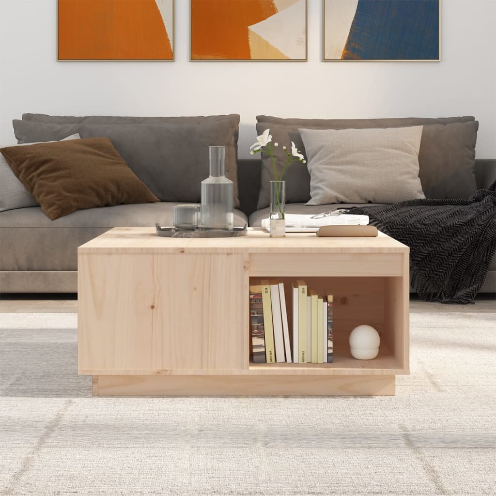 Tavolino da Salotto 80x81x36,5 cm in Legno Massello di Pino | homemem39