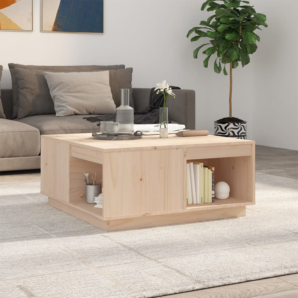 Tavolino da Salotto 80x81x36,5 cm in Legno Massello di Pino | homemem39