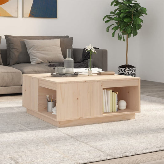 Tavolino da Salotto 80x81x36,5 cm in Legno Massello di Pino | homemem39