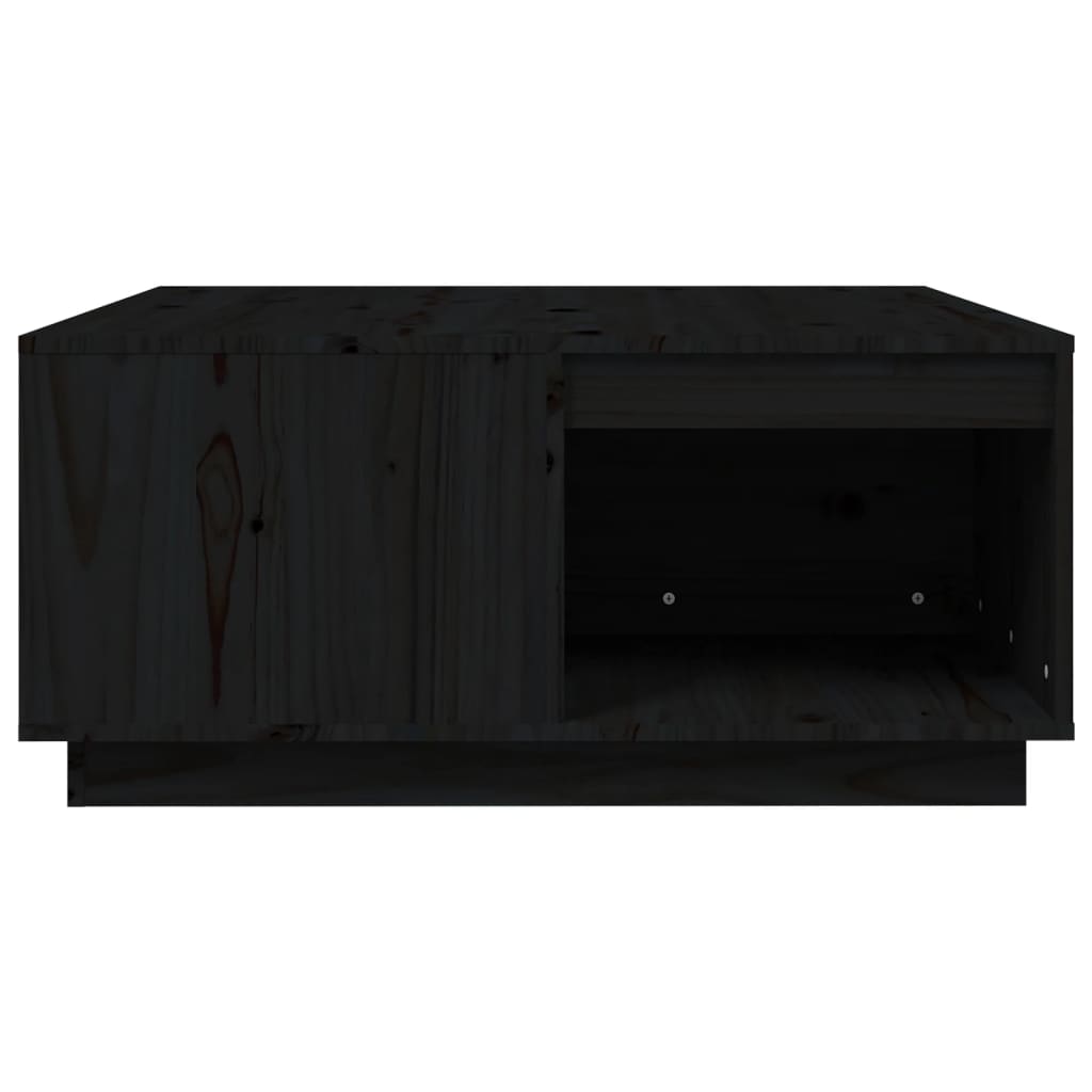 Tavolino da Salotto Nero 80x81x36,5 cm Legno Massello di Pino | homemem39