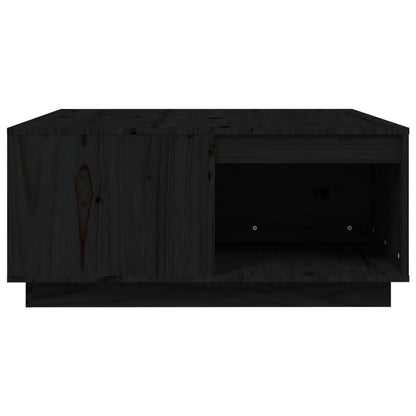 Tavolino da Salotto Nero 80x81x36,5 cm Legno Massello di Pino | homemem39