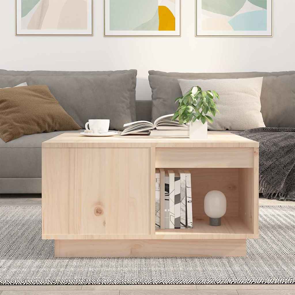 Tavolino da Salotto 60x61x32,5 cm in Legno Massello di Pino