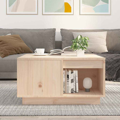 Tavolino da Salotto 60x61x32,5 cm in Legno Massello di Pino