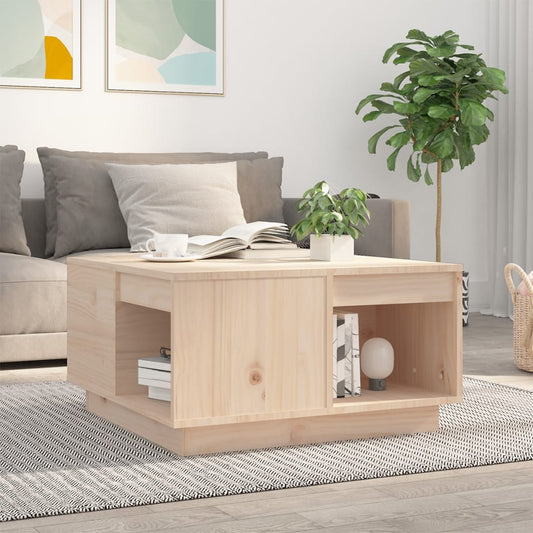 Tavolino da Salotto 60x61x32,5 cm in Legno Massello di Pino | homemem39