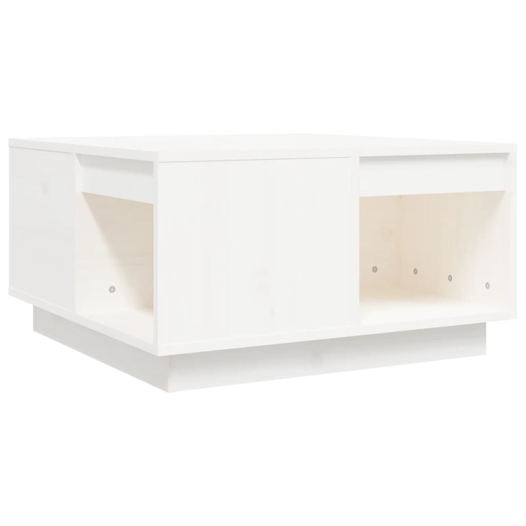 Tavolino da Salotto Bianco 60x61x32,5 cm Legno Massello di Pino | homemem39