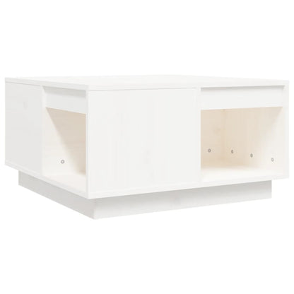 Tavolino da Salotto Bianco 60x61x32,5 cm Legno Massello di Pino | homemem39