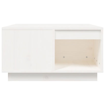 Tavolino da Salotto Bianco 60x61x32,5 cm Legno Massello di Pino | homemem39