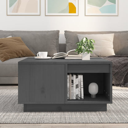 Tavolino da Salotto Nero 60x61x32,5 cm Legno Massello di Pino | homemem39