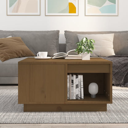 Tavolino da Salotto ambra 60x61x32,5 cm Legno Massello di Pino | homemem39