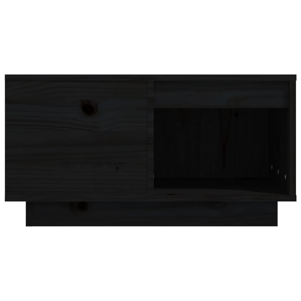 Tavolino da Salotto Nero 60x61x32,5 cm Legno Massello di Pino | homemem39