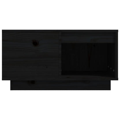 Tavolino da Salotto Nero 60x61x32,5 cm Legno Massello di Pino | homemem39