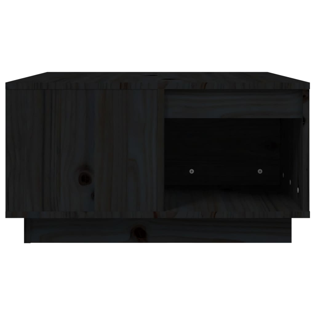 Tavolino da Salotto Nero 60x61x32,5 cm Legno Massello di Pino | homemem39