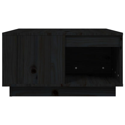Tavolino da Salotto Nero 60x61x32,5 cm Legno Massello di Pino | homemem39