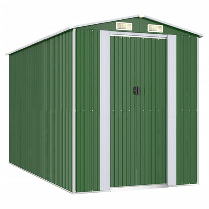 Capanno da Giardino Verde 192x357x223 cm Acciaio Zincato | homemem39