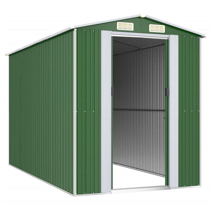 Capanno da Giardino Verde 192x357x223 cm Acciaio Zincato | homemem39