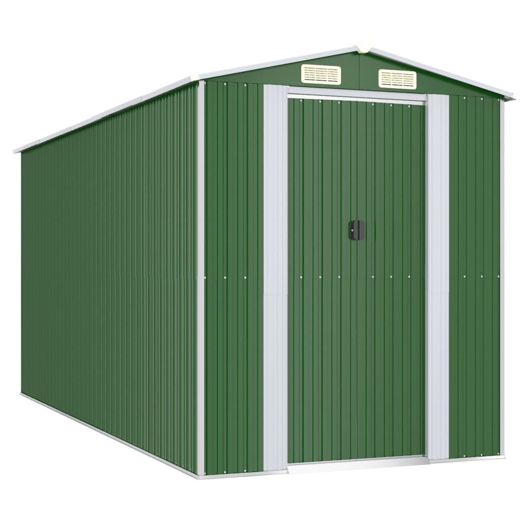 Capanno da Giardino Verde 192x440x223 cm Acciaio Zincato | homemem39