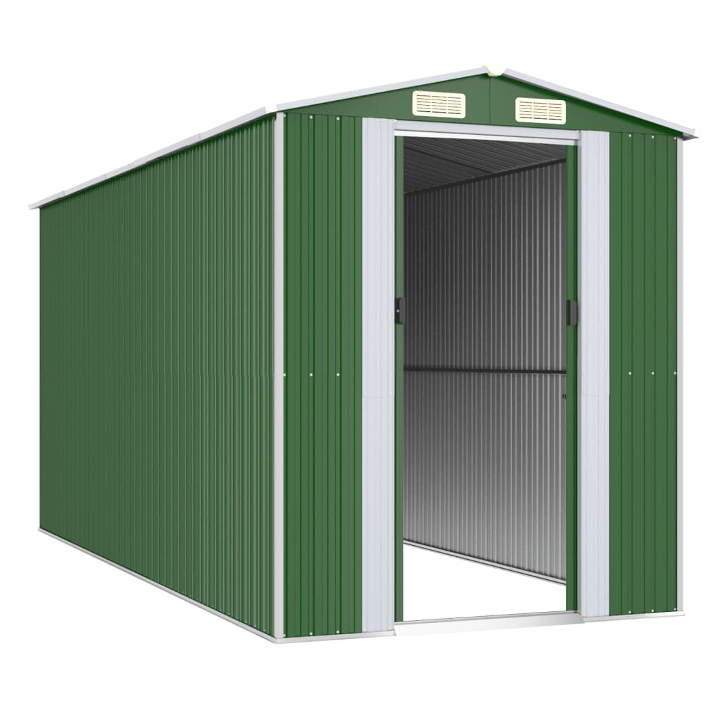 Capanno da Giardino Verde 192x440x223 cm Acciaio Zincato | homemem39
