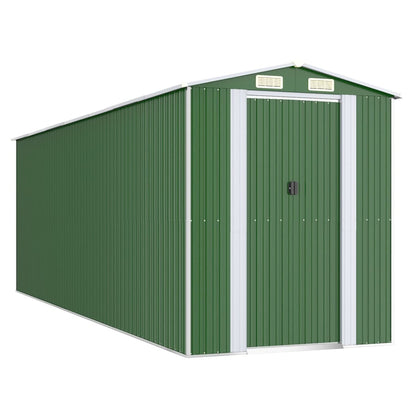 Capanno da Giardino Verde 192x606x223 cm Acciaio Zincato | homemem39
