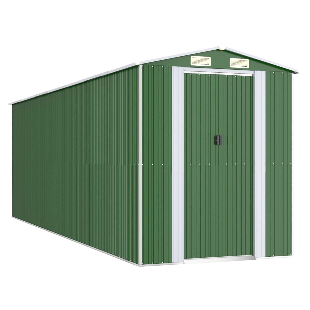 Capanno da Giardino Verde 192x606x223 cm Acciaio Zincato - homemem39
