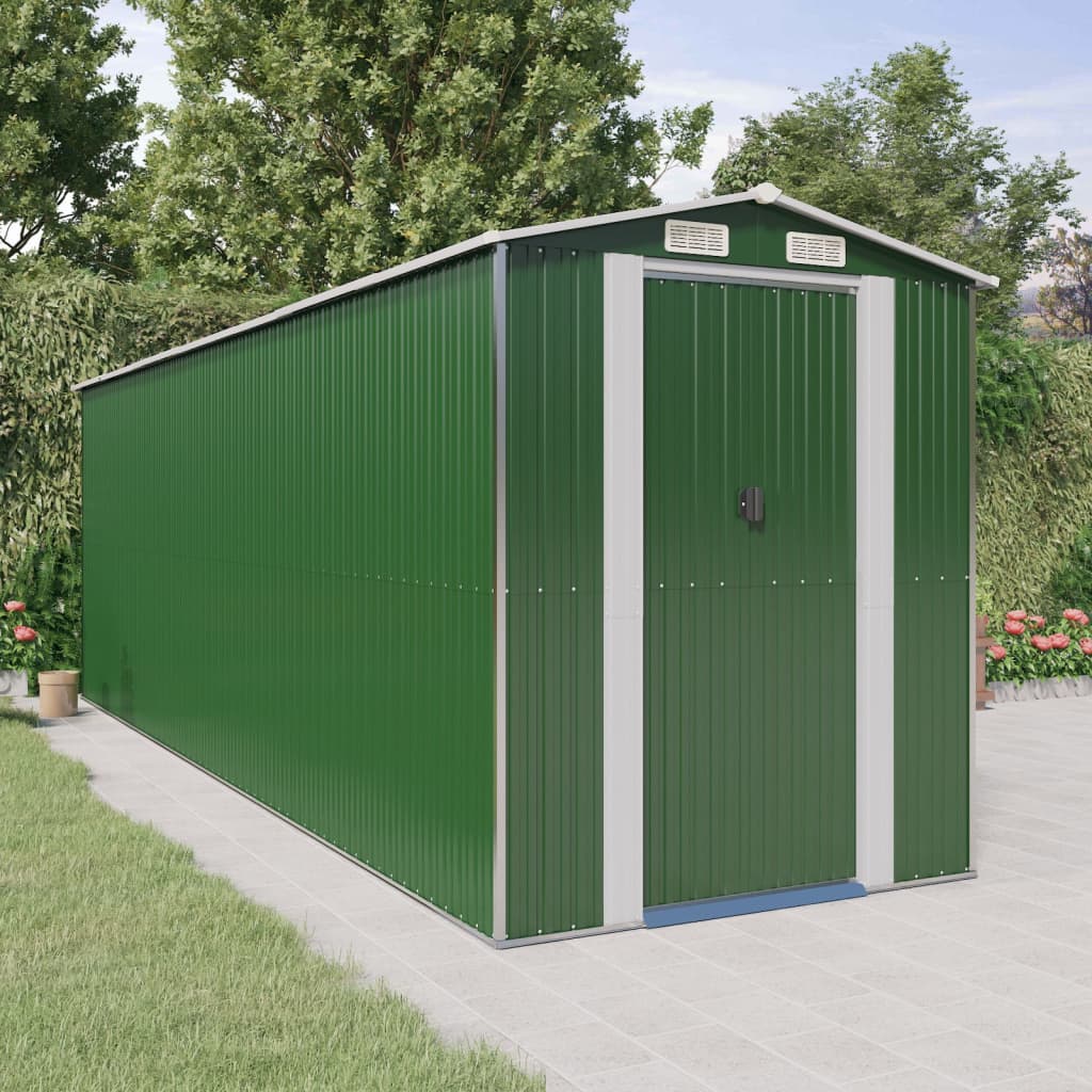 Capanno da Giardino Verde 192x606x223 cm Acciaio Zincato | homemem39