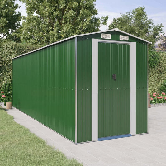 Capanno da Giardino Verde 192x606x223 cm Acciaio Zincato | homemem39
