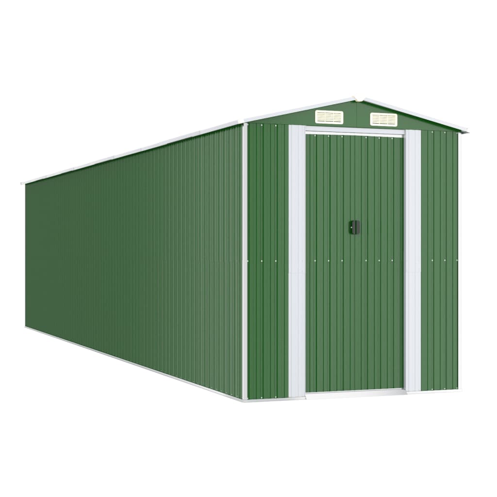Capanno da Giardino Verde 192x855x223 cm Acciaio Zincato - homemem39