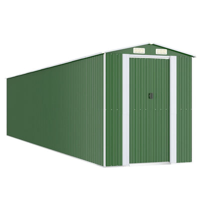 Capanno da Giardino Verde 192x938x223 cm Acciaio Zincato - homemem39