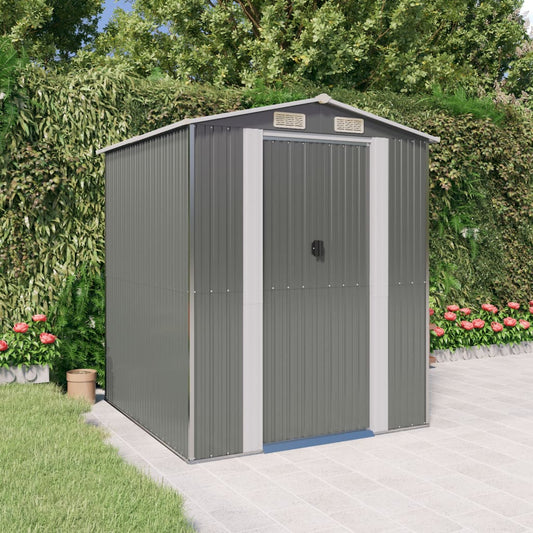 Capanno da Giardino Grigio Chiaro 192x191x223cm Acciaio Zincato | homemem39