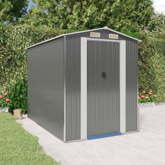 Capanno da Giardino Grigio Chiaro 192x274x223cm Acciaio Zincato | homemem39