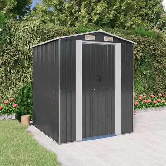 Capanno da Giardino Antracite 192x191x223 cm in Acciaio Zincato | homemem39