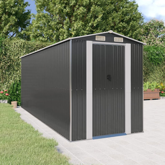Capanno da Giardino Antracite 192x523x223 cm in Acciaio Zincato | homemem39