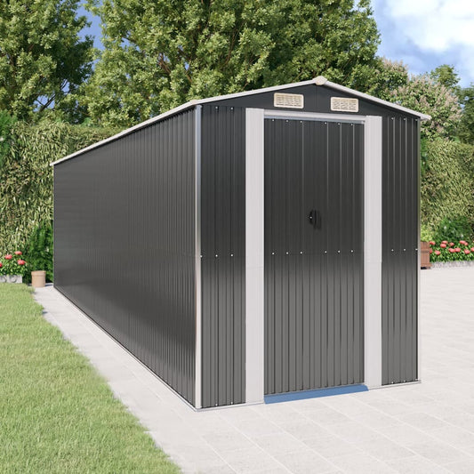 Capanno da Giardino Antracite 192x689x223 cm in Acciaio Zincato | homemem39