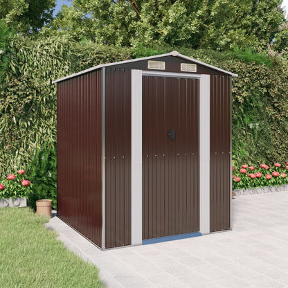 Capanno da Giardino Marrone Scuro 192x191x223cm Acciaio Zincato | homemem39