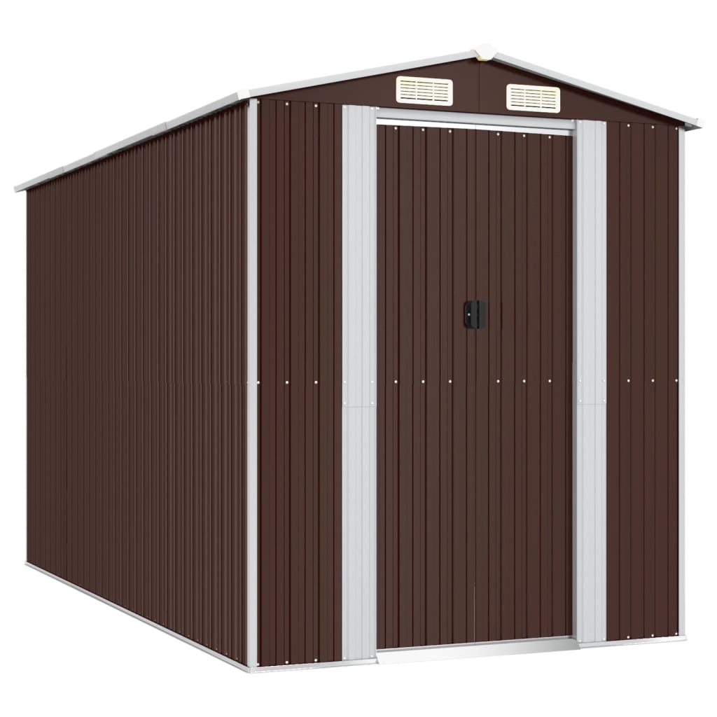 Capanno da Giardino Marrone Scuro 192x357x223cm Acciaio Zincato | homemem39