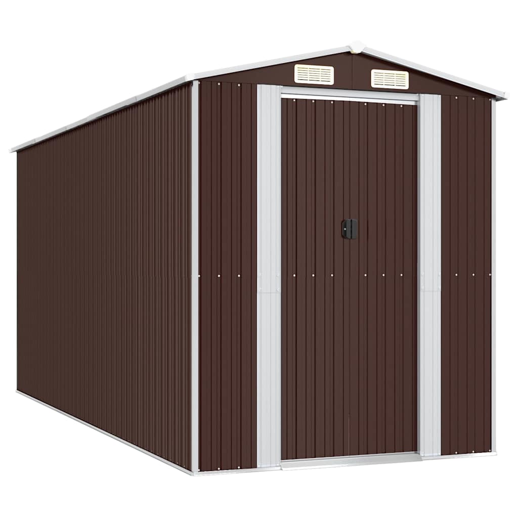 Capanno da Giardino Marrone Scuro 192x440x223cm Acciaio Zincato | homemem39